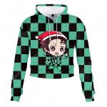 鬼滅の刃 えふぉるめ ショート丈 パーカー 竈門炭治郎 竈門禰豆子 我妻善逸 嘴平伊之助 冨岡義勇 へそ出し フーディー ショートトップス クリスマスシャツ 長袖 ヒップホップ カジュアル おしゃれ トップス