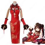 『デート・ア・ライブ』時崎狂三(ときさきくるみ) 赤 チャイナドレス コスプレ衣装 DATE A LIVE 中國風 ワンピース 仮面舞踏会 変装 仮装 コスチューム