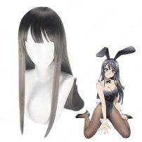 桜島麻衣（さくらじままい）コスプレ 高品質耐熱 ウィッグ『青春ブタ野郎』人気キャラかつら ウィッグネット付 変装用(コスプレウィッグ)