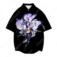 鬼滅の刃 シャツ 長袖 3Dプリントカーディガン おおきいサイズ インナーシャツ カジュアルトップス ファッション シャツ ジャケット春秋夏服 人気のアニメ·漫画服 記念シャツ ギフト(服)