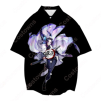 鬼滅の刃 シャツ 長袖 3Dプリントカーディガン おおきいサイズ インナーシャツ カジュアルトップス ファッション シャツ ジャケット春秋夏服 人気のアニメ·漫画服 記念シャツ ギフト(202×202)