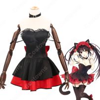 時崎狂三(ときさきくるみ) コスプレ衣装 『デート・ア・ライブ』黒猫 フィギュア服 ブラック セクシー 可愛い コスプレ用衣装(デート・ア・ライブ コスプレ衣装)