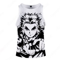 『鬼滅の刃』3Dプリント タンクトップ イージータンクトップ キャラクター イメージプリントおしゃれシンプル ランニングシャツター 夏 無袖 肌着(服)