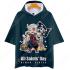 『鬼滅の刃』グッズ Tシャツ フード付き カジュアル スウェット アニメ プリント 半袖 uネック 記念シャツ ハロウィーンシャツ 半袖 豊富な花柄 おおきいサイズ 夏服 おしゃれ イベント 衣装 男女兼用 COT-A001083-Q