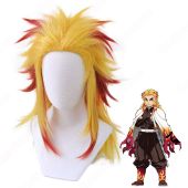 煉獄杏寿郎 (れんごくきょうじゅろう) コスプレ 高品質耐熱 ウィッグ ネット付き『鬼滅の刃』炎柱 金赤 グラデーション 人気キャラ かつら 小道具付き 変装用(コスプレブーツ、ウィッグ、道具でおすすめの商品)