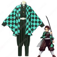 竈門 炭治郎 コスプレ衣装 鬼滅の刃 かまどたんじろう 鬼殺隊隊服 男の子 仮装 アニメ 人気キャラ 着物 変装 コスチューム セット(鬼滅の刃 コスプレ衣装)
