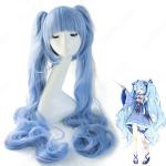 雪ミク コスプレ 高品質耐熱 ウィッグ ネット付き 可愛い 人気キャラ 青 かつら 小道具付き 変装用