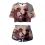 鬼滅の刃 グッズ ショート丈 Tシャツ 短パン 上下セット へそ出し フーディー アニメ プリント 半ズボン uネック 半袖 半ズボン カジュアル服 通気性がある 夏服 おしゃれ イベント セクシー 衣装 男女兼用 服 5