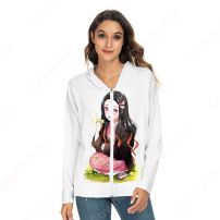 鬼滅の刃 ジップアップ パーカー フード付き スウェット カジュアル アニメ プリント 長袖 記念シャツ おおきいサイズ 大人 パーカー ジッパー付き 普段着 男女兼用 可オーダーメイド(服)