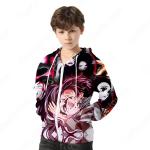 『鬼滅の刃』グッズ パーカー ジッパー付き フード付き シンプル カジュアル スウェット アニメ 3Dプリント 長袖 プルオーバー 大人気 可愛い 秋冬服 おしゃれ イベント 衣装 子供服 男女兼用