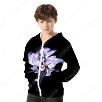 『鬼滅の刃』グッズ パーカー アニメ 3Dプリント 長袖 ジッパー付き フード付き シンプル カジュアル スウェット カーディガン ジップタイプ 子供服 人気 暖かい 秋冬 プルオーバー 男女兼用(服)