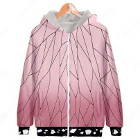 鬼滅の刃 ジップアップ パーカー フード付き スウェット カジュアル アニメ 3Dプリント 暖かい 長袖 記念シャツ 柔らかい パーカー ポケット付き 普段着 ユニセックス(JENNIE)