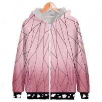 鬼滅の刃 ジップアップ パーカー フード付き スウェット カジュアル アニメ 3Dプリント 暖かい 長袖 記念シャツ 柔らかい パーカー ポケット付き 普段着 ユニセックス(202×202)