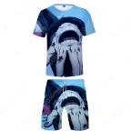 『鬼滅の刃』無限列車編 グッズ Tシャツ 短パン 上下セット uネック 半袖 アニメ 3Dプリント 半ズボン Tシャツ 半ズボン スウェット カジュアル服 豊富な花柄 夏服 おしゃれ イベント 衣装