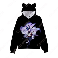 『鬼滅の刃』グッズ パーカー 猫耳フード付き アニメ 3Dプリント 長袖 子供服 カジュアル スウェット 人気 個性 冬服 キッズ おしゃれ イベント 衣装 オーダーメイド(202×202)