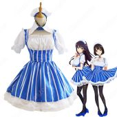 加藤恵 メイド服 コスプレ衣装『冴えない彼女の育てかた』青と白のストライプのロリータ風 cosplay衣装 アニメ 萌え 仮装 コスチューム(ゲーム• アニメコスプレ衣装でおすすめの商品)