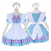 可愛い メイド服 ワンピース アニメ コスプレ 衣装 レディース コスチューム フリル ロリータ 王女服 萌え かわいい 仮装(メイド服)