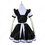 定番白黒メイド コスプレ コスチューム 可愛い かわいい 半袖 ゴスロリ ワンピース 4点セット メイド服 1