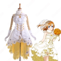 Love Live!（ラブライブ!） 高坂穂乃果 覚醒 花嫁の結婚式 コスプレ 衣装 cosplay イベンド 変装 コスチューム(202×202)