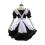 可愛い猫耳メイドな定番型メイド服 4点セット 半袖 ワンピース メイドコスチューム 黒ワンピース 白エプロン メイド服 1