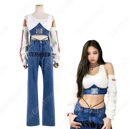Blackpink ジェニー 제니 Jennie 風 ジャズダンス 衣装 気グループ アイドル制服 コスプレ 衣装 Costowns