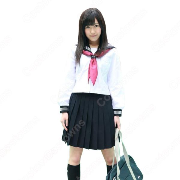AKB48 渡辺麻友（わたなべまゆ）セーラー服 女子高生 女子制服 長袖 白 上下セット オーダメイド可元の画像