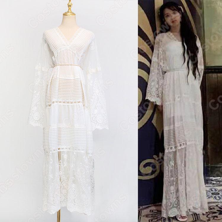 ホテルデルーナ IU（アイユー） コスプレ衣装 白 ワンピース - Costowns