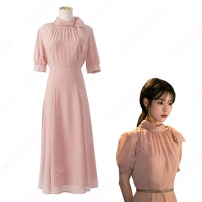 『ホテルデルーナ(호텔 델루나、Hotel Del Luna)』 IU（アイユー） コスプレ衣装 レース ピンク ワンピース 半袖(202×202)