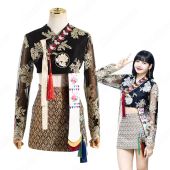 ブラックピンク（BLACKPINK） リサ（LISA）風 刺繍 ショート丈 トップス Aラインスカート レトロ韓服(アイドル制服・学生制服でおすすめの商品)