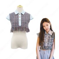 BLACKPINK（ブラックピンク） ジェニー（JENNIE）風 クロップ・トップ 半袖 シャツ(JENNIE)