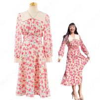 ジョイ (Red Velvet)風 フローラルプリントワンピース（長袖） Joy アイドル 衣装(その他)