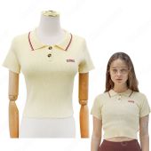 キム・ヒョナ（金泫雅、김현아、Kim Hyun Ah ）風 ニット クロップ・トップ イエロー/半袖 Wonder Girls（ワンダーガールズ） 衣装(アイドル制服・学生制服でおすすめの商品)