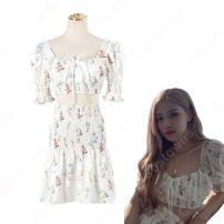 BLACKPINK（ブラック・ピンク） ロゼ（로제、 ROSÉ、Rose）風 衣装 花柄 ブラウス（ 半袖） スカート 上下 セット(少女時代、IZ*ONE、BLACKPINK、TWICE)