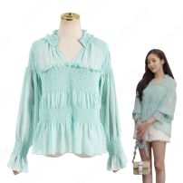 キム・ミソ（パク・ミニョン）風 シフォン シャツ（青/長袖） 「キム秘書はいったい、なぜ?」衣装(その他)