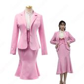 チャン・マンウォル（IU/アイユー）風 スーツ（いピンク / 長袖）ミディスカート 『ホテルデルーナ(호텔 델루나、Hotel Del Luna)』第5話 コスチューム 変装・仮装・コスプレ衣装(アイドル制服・学生制服でおすすめの商品)