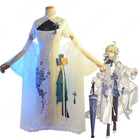Fgo アルトリア ペンドラゴン アーサー王 チャイナドレス コスプレ衣装 Fate Grand Order 四周年テーマ賀図 チャイナ風 Cosplay 仮装 変装 Costowns