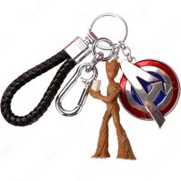 ガーディアンズ・オブ・ギャラクシー キーチェーン 人形 バックパックペンダントカーキーホルダー屋内ペンダントグルート ロケット・ラクーン かわいい漫画アニメーションクリエイティブギフト(小物・雑貨)