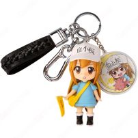 はたらく細胞 キーチェーン 人形 バックパックペンダントカーキーホルダー屋内ペンダント血小板（けっしょうばん） かわいい漫画アニメーションクリエイティブギフト(小物・雑貨)
