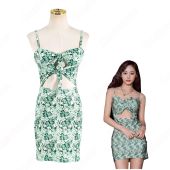 TWICE ドレス 韓国ファッション キャミワンピース レディース ノースリーブ ドレス 着痩せ セクシー ドレス 出勤 夏物 普段着(送料無料)