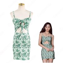 TWICE ドレス 韓国ファッション キャミワンピース レディース ノースリーブ ドレス 着痩せ セクシー ドレス 出勤 夏物 普段着(少女時代、IZ*ONE、BLACKPINK、TWICE)