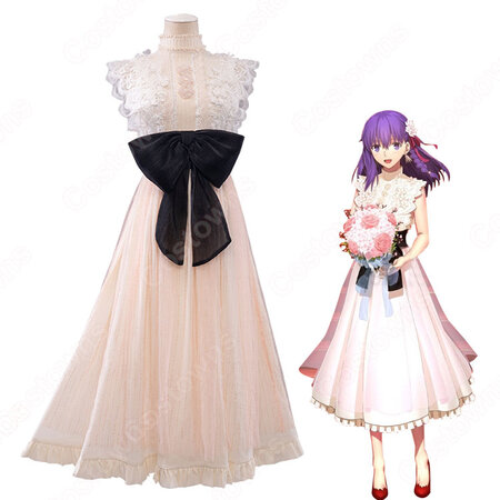 Fate 間桐桜 マトウサクラ 花嫁 ドレス コスプレ衣装 劇場版 Fate Stay Night Heaven S Feel Cosplay 仮装 変装 Costowns