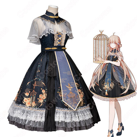 中華ロリータ Lolita 中華風 スカート チャイナ風ワンピース コスプレ衣装 学園祭 文化祭 日常着 Costowns