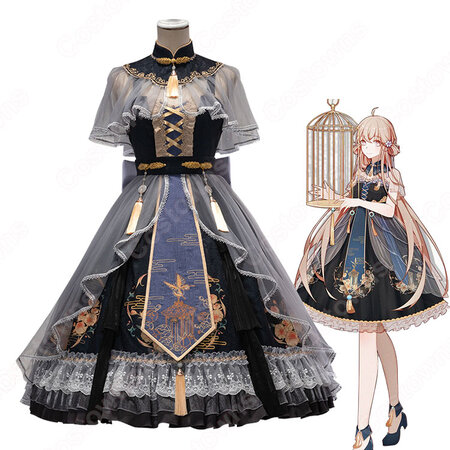 中華ロリータ Lolita 中華風 スカート チャイナ風ワンピース コスプレ衣装 学園祭 文化祭 日常着 Costowns