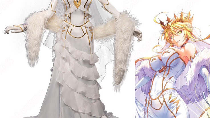 FGO アルトリア・ペンドラゴン 花嫁 ドレス コスプレ衣装 『Fate/Grand Order』（フェイト・グランドオーダー） アーサー王  白スカート cosplay 仮装 変装 - Costowns