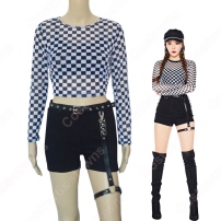 ジュイ (JooE) ジャズダンス衣装 「Show Me」 MVダンス服 MOMOLAND(モモランド) コスプレ衣装 韓国 アイドルスタイル ダンス服 トップス 短めパンツ 上下セット(202×202)