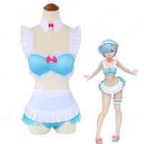 レム(リゼロ) 水着 ビキニ コスプレ衣装 『Re:ゼロから始める異世界生活（りぜろからはじめるいせかいせいかつ）』の登場人物の仮装 コスチューム(Re:ゼロから始める異世界生活 コスプレ衣装)