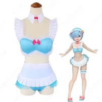 レム(リゼロ) 水着 ビキニ コスプレ衣装 『Re:ゼロから始める異世界生活（りぜろからはじめるいせかいせいかつ）』の登場人物の仮装 コスチューム(202×202)