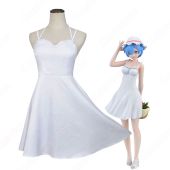 リゼロ ラム レム ワンピース 白 コスプレ衣装『Re:ゼロから始める異世界生活（りぜろからはじめるいせかいせいかつ）』 夏ノースリーブスリップドレス cosplay 仮装 変装(送料無料)
