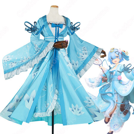 リゼロ レム 漢服 コスプレ衣装 Re ゼロから始める異世界生活 りぜろからはじめるいせかいせいかつ Cosplay 仮装 変装 Costowns