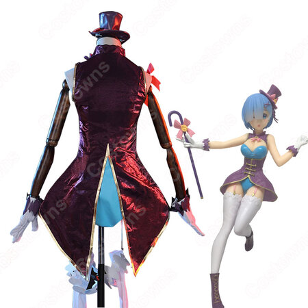 リゼロ レム マジシャン コスプレ衣装 Re ゼロから始める異世界生活 りぜろからはじめるいせかいせいかつ 奇術師 レザージャケット バニーガール Cosplay 仮装 変装 Costowns
